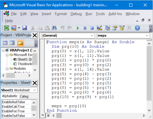 Excel VBA code